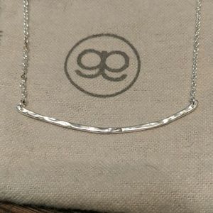 Gorjana Silver Hammered Bar Necklace